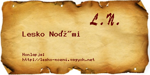 Lesko Noémi névjegykártya